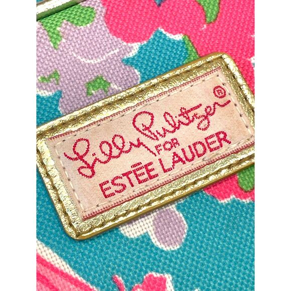 ~ Lilly Pulitzer Makeup Bag Snapdragon Floral Estée Lauder Flower Cosmetics Case - Picture 2 of 14